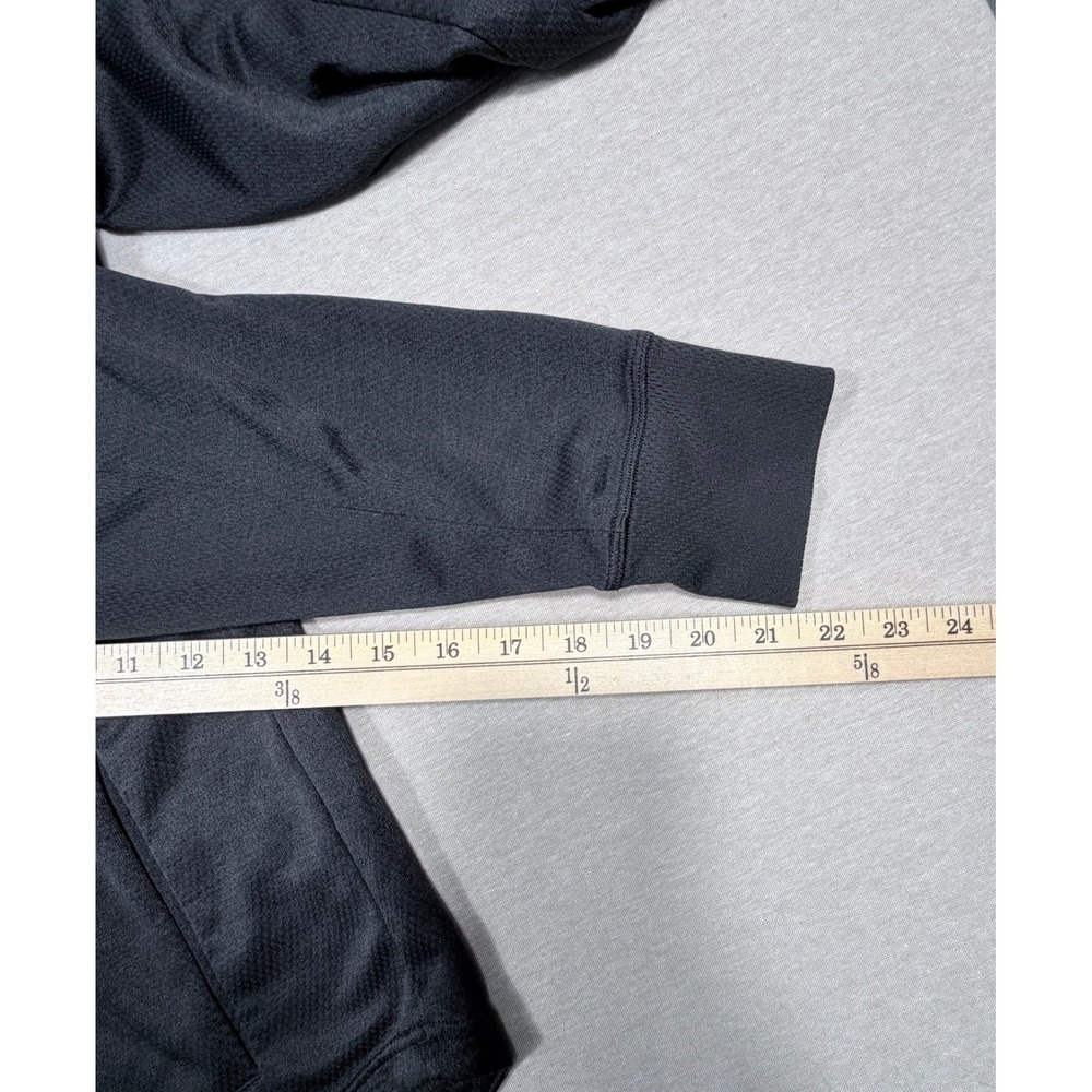 Adidas Mens Small Gray Textured Mesh Pullover Hoodie Zipper Chest Pocket Outdoor - Picture 8 of 11